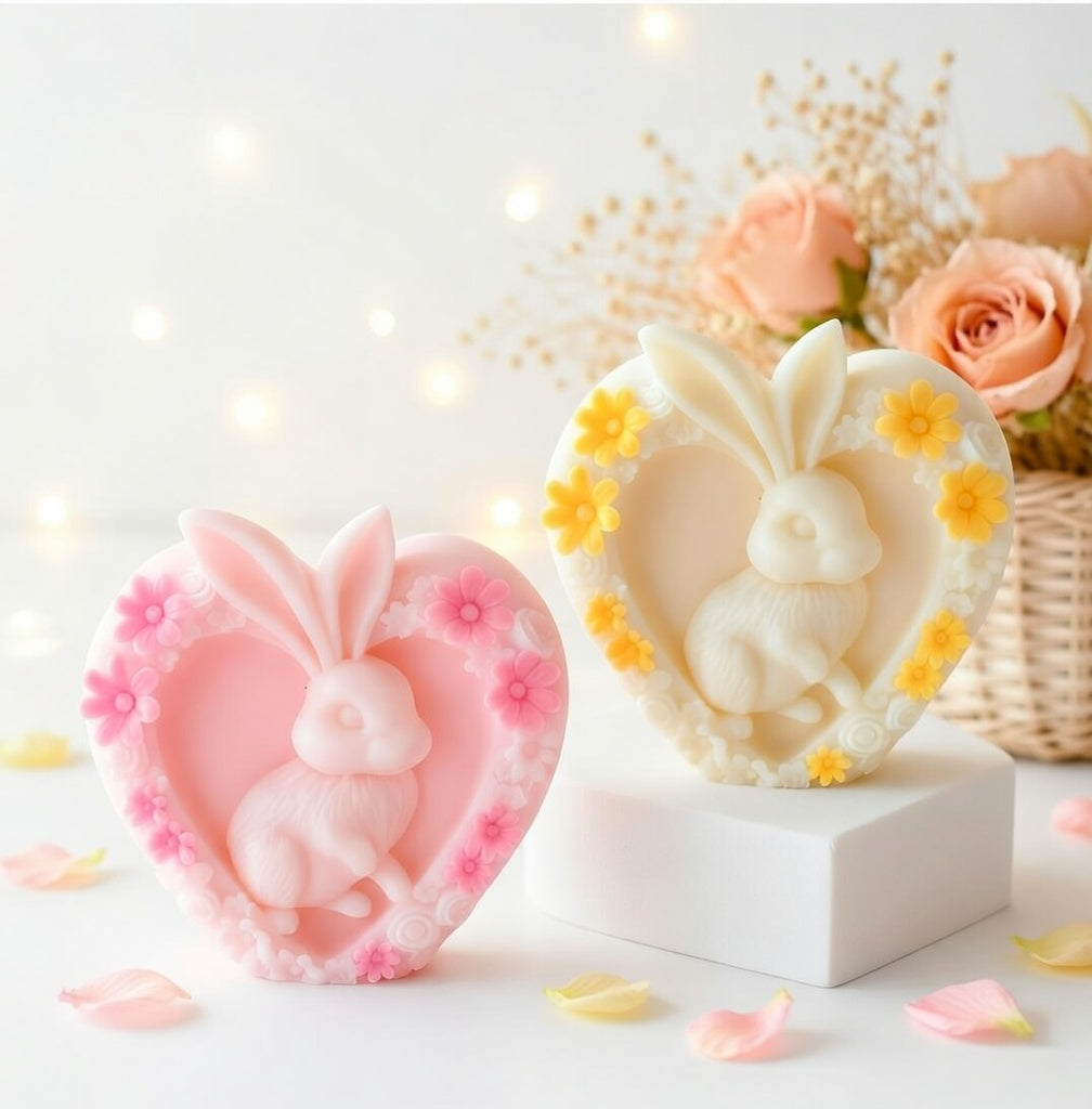 Bunny-Heart Easter Candle