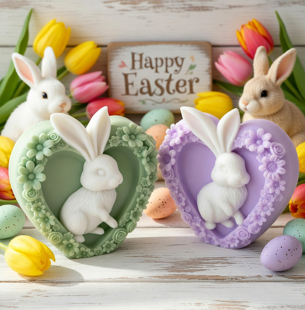 Bunny-Heart Easter Candle
